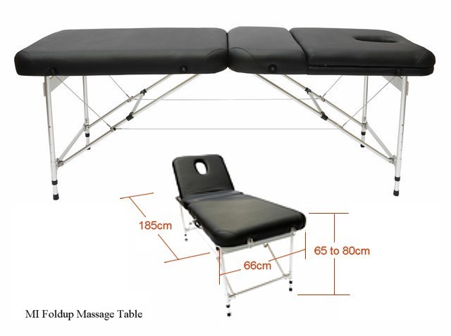 A strong fold up massage table or physio plinth for mobile of in rooms use.