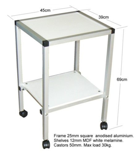 This equipment or instrument trolley is designed for light weight electrotherapy equipment.